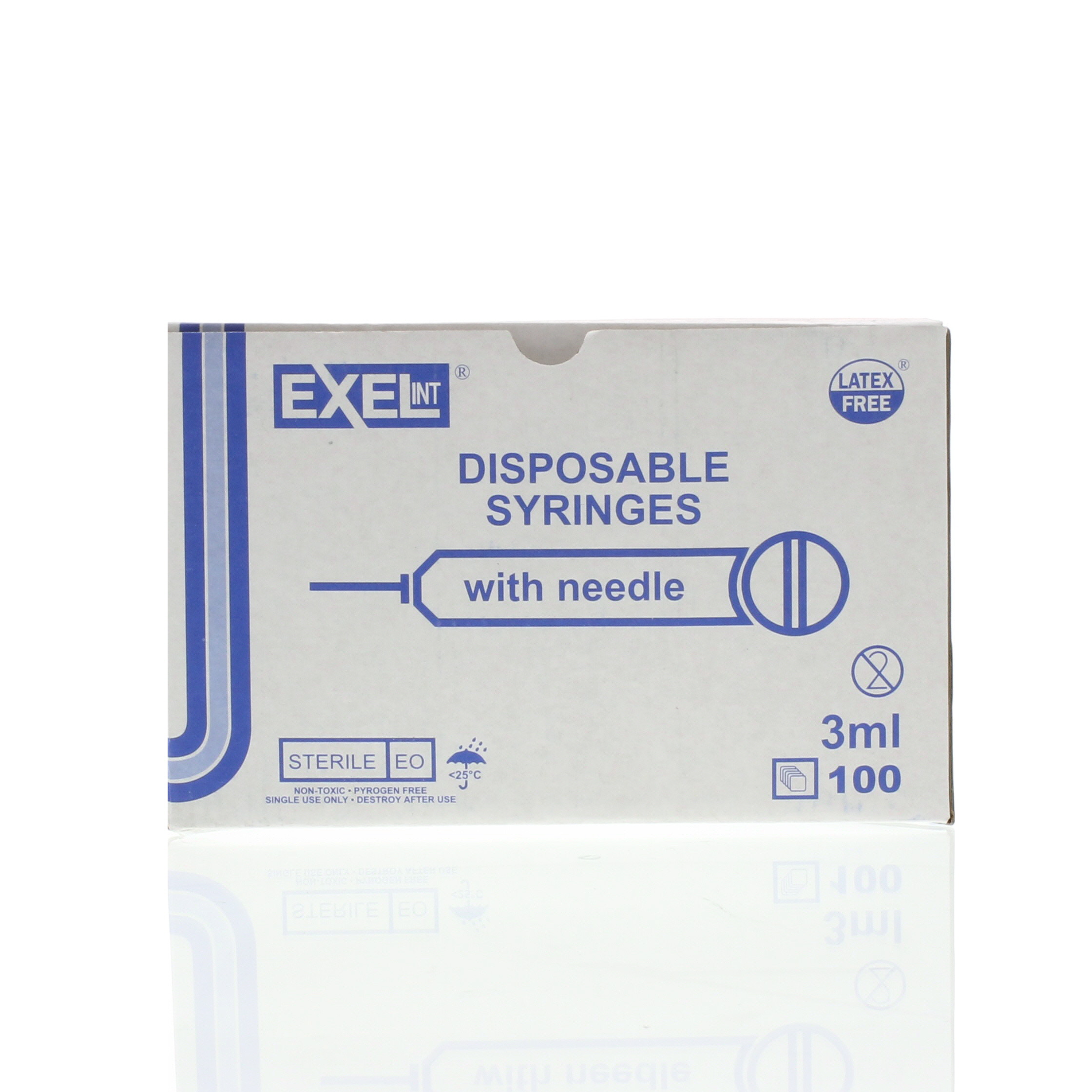 Exel 3cc Syringe w/22g x ¾ Inch Needle - Box/100